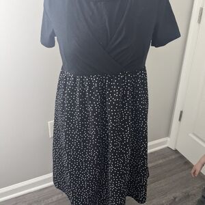 Elegant Black and White Polka Dot Dress